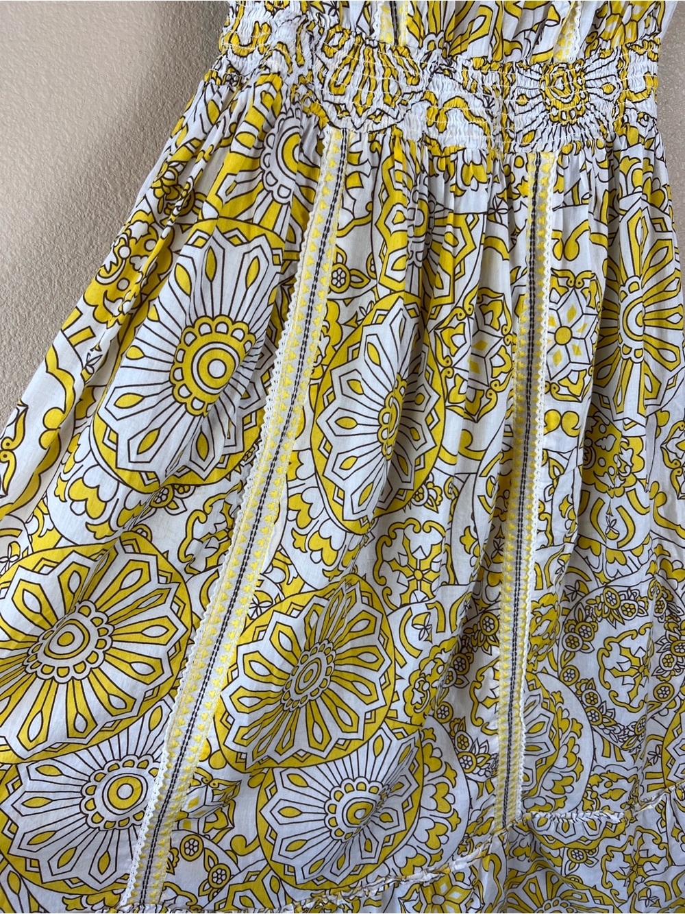 Ramy Brook Nadine Cotton Strapless Coverup Maxi Dress sunglow kaleidoscope - Picture 11 of 13